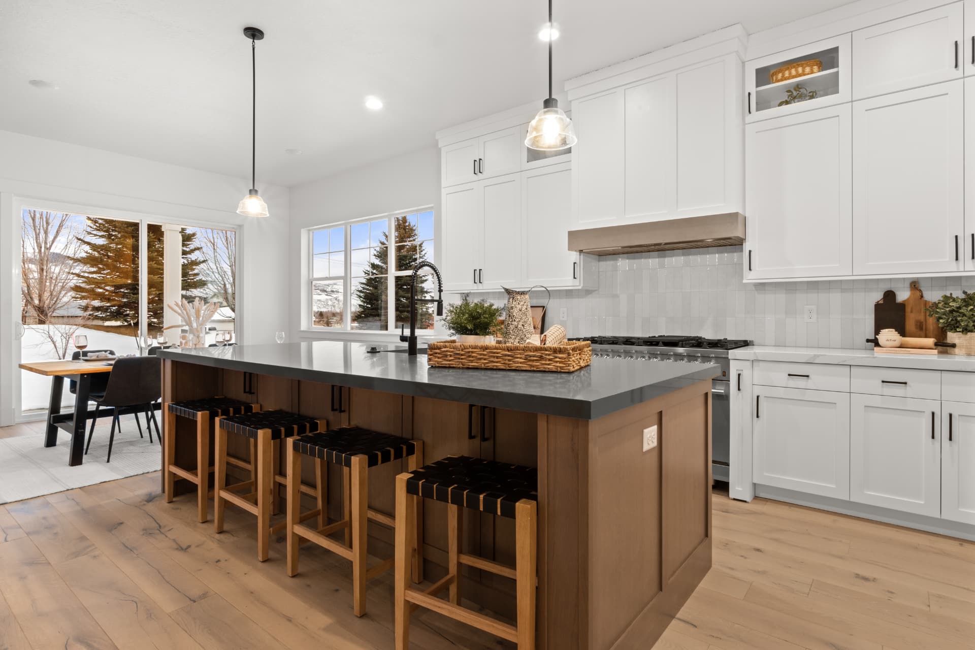 Quartz island & white shaker kitchen — Kitchens photography by Dane Oliver